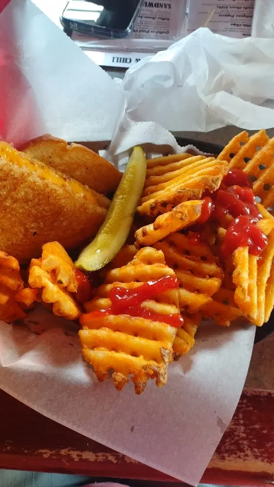 Grilled Cheese and Waffle Fries