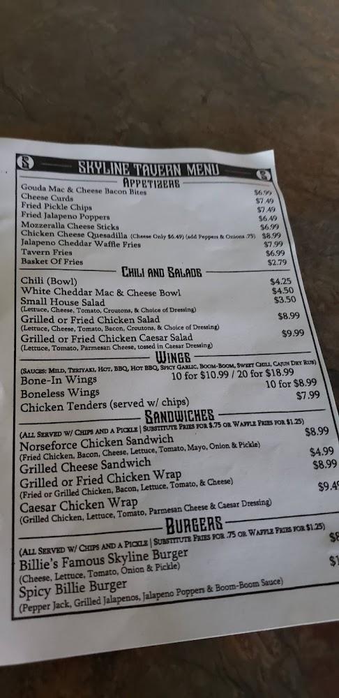 Skyline Tavern Menu image 2
